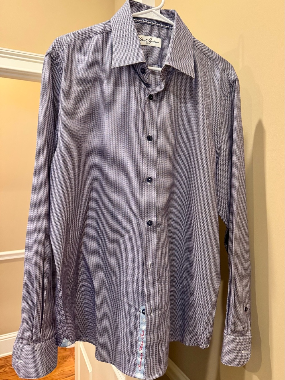 Robert Graham Blue Microprint Long-Sleeve Dress Shirt